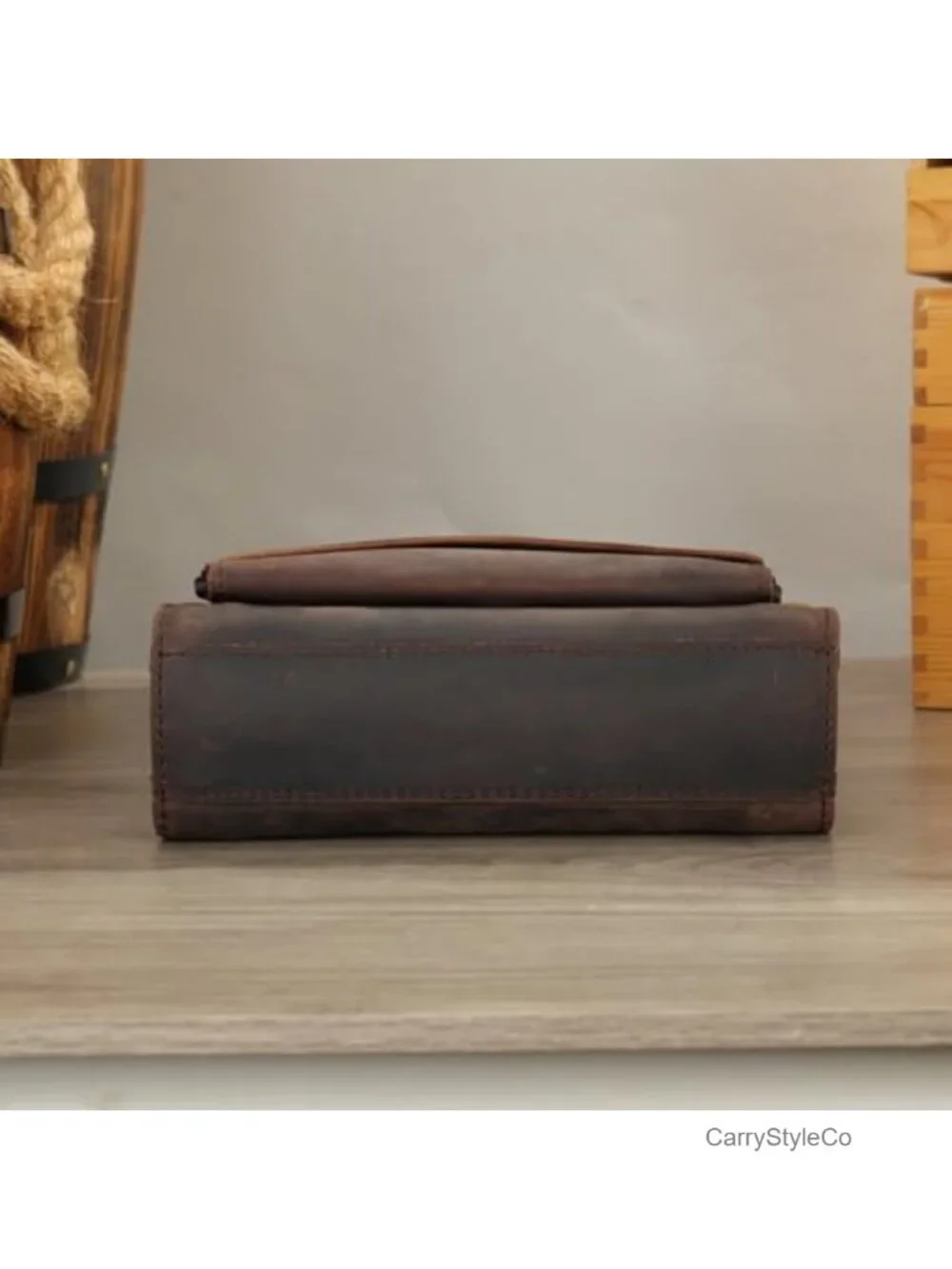 Genuine Leather Messenger Bag Men's Shoulder Crossbody Work Business Vintage
